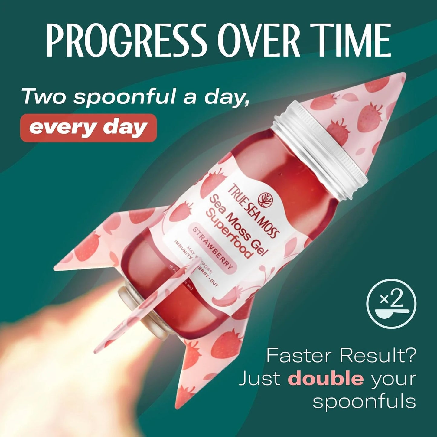 Wildcrafted Irish Sea Moss Gel Superfood - Strawberry, Pack of 3 Organic Seamoss - Made in USA