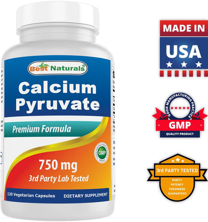 2 Pack  Calcium Pyruvate 750 Mg 120 Capsules
