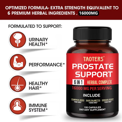 Saw Palmetto Capsules with Ginger Root - Prostate Health Hair Supplement Urinary Health