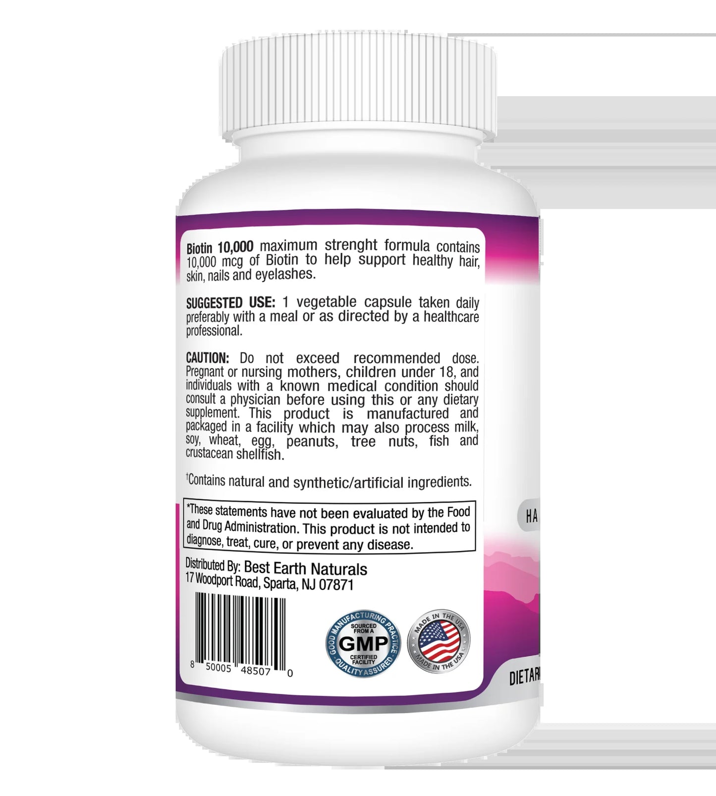 Biotin 10,000, Dietary Supplement, Hair, Skin, Nail and Lash Support, 30 Count