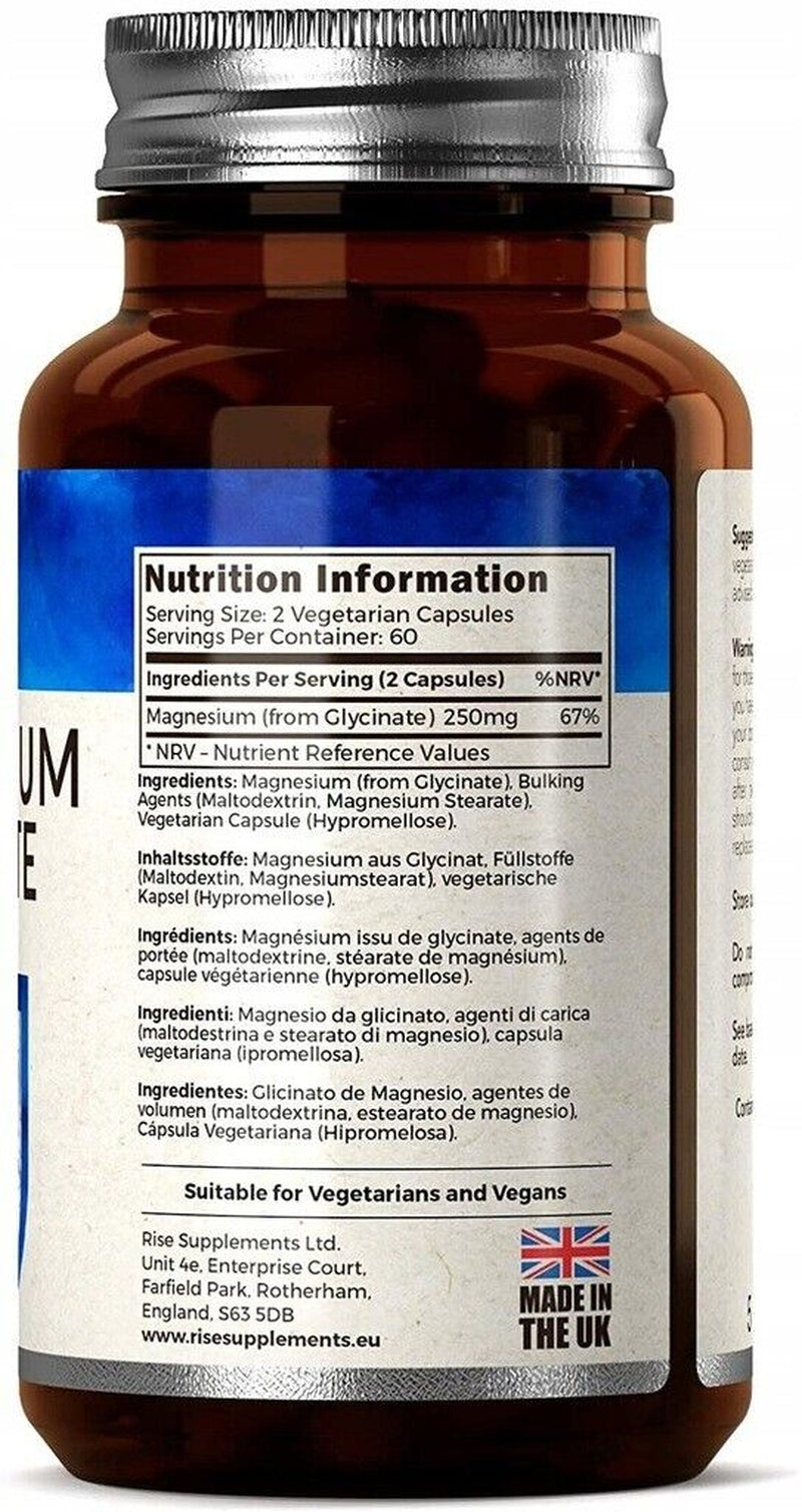Rise Supplements Magnesium Glycinate 250Mg 120 Capsules