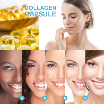 Collagen Peptides Capsules - Hydrolyzed Collagen Supplements for Women or Men - 60 Capsules for Hair, Skin, Nail & Joint Health